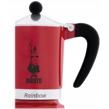 BIALETTI włoska kawiarka RAINBOW czerwona