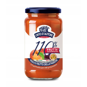 Orto d'Autore dżem 110% BRZOSKWINIA I MARAKUJA premium 340g